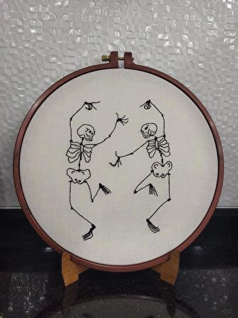 İskeletler Kasnak Nakış Pano