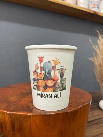 Firmaya Kişiye Özel Logo Baskı Tasarım Tek kullanımlık 7 Oz 200 Adet Karton Bardak
