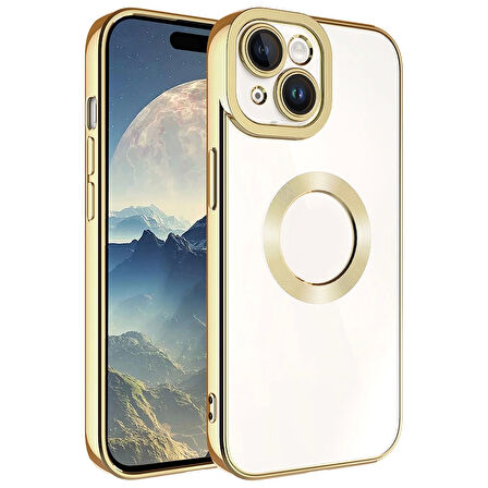 iPhone 15 Uyumlu Kılıf Kamera Korumalı Logo Gösteren Omega Kapak