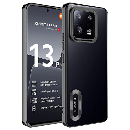 Xiaomi Mi 13 Pro Uyumlu Kılıf Kamera Korumalı Logo Gösteren Omega Kapak