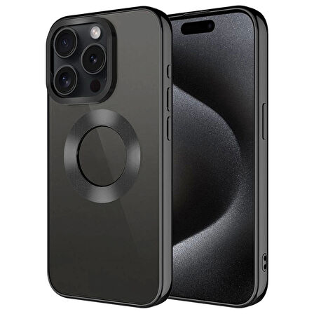 iPhone 15 Pro Max Uyumlu Kılıf Kamera Korumalı Logo Gösteren Omega Kapak