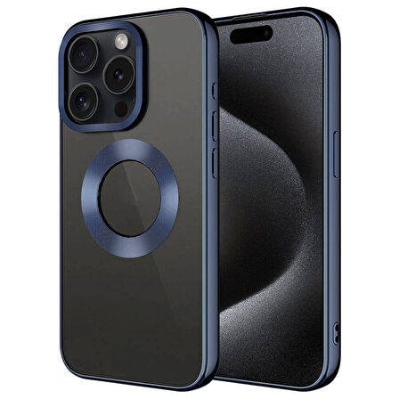 iPhone 15 Pro Max Uyumlu Kılıf Kamera Korumalı Logo Gösteren Omega Kapak