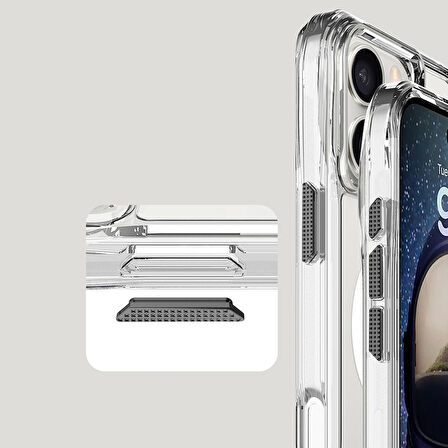 Apple iPhone 16 Pro Max Uyumlu Ergonomik Kavisli Tam Koruma  Magsafe Şarj Airbagli Şeffaf İncek Kapak