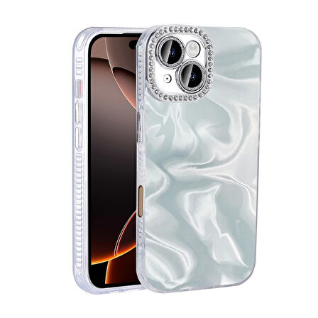 Apple iPhone 16 Uyumlu Kılıf Airbagli Parlak Taş Detay Tasarımlı Esila Kapak