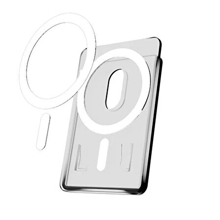 Magnetik Cardsafe Transparan Şeffaf Magsafe Uyumlu Kartlık