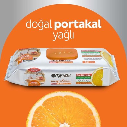 Mutfak Temizlik Havlusu 50 Adet Portakal