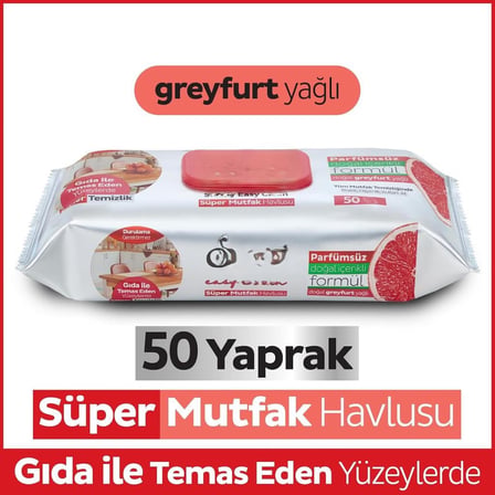 Mutfak Temizlik Havlusu 50 Adet Greyfurt