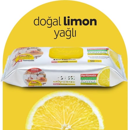 Mutfak Temizlik Havlusu 50 Adet Limon