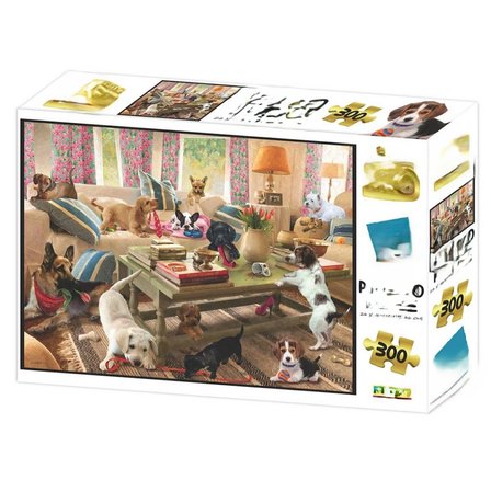 Köpekler Oturma Odasında Puzzle 300 Parça