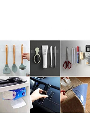 Çift Taraflı Yapışkan Bant Şeffaf Hobi Oyun Bandı - 180 cm X 3 cm