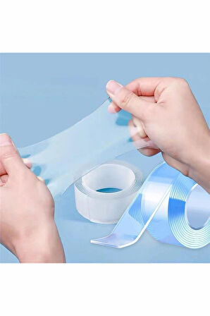 Çift Taraflı Yapışkan Bant Şeffaf Hobi Oyun Bandı - 180 cm X 3 cm
