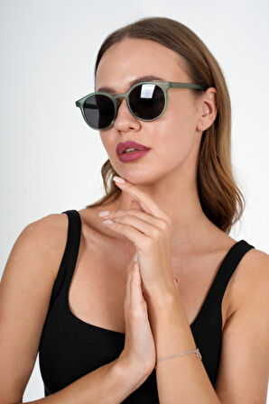 Mat Yeşil Yuvarlak Olivier Philippe Güneş Gözlüğü