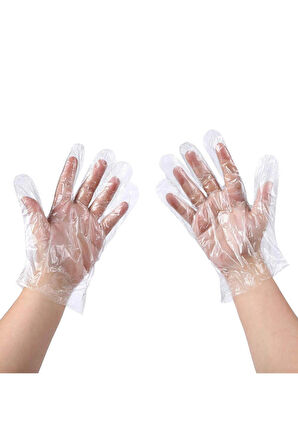 Şeffaf Tek Kullanımlık Poşet Eldiven 3 Adet 100’lü Paket, Toplam 300 Adet, Hijyenik ve Gıda Uyumlu