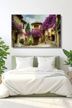 Yatay Manzara Kanvas Duvar Tablosu Tekli Provence Alpleri Côte D'Azur Salon Mutfak Yatak Odası Ofis