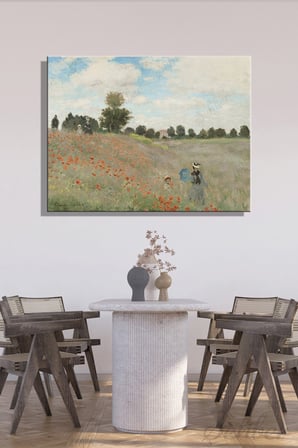 Yatay Kanvas Tablo Duvar Dekoru Claude Monet Gelincik Tarlası Salon Mutfak Yatak Odası Ofis