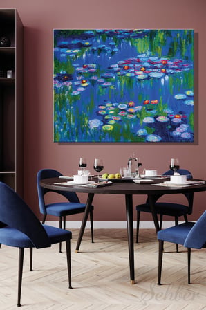 Yatay Kanvas Tablo Duvar Dekoru Claude Monet Nilüferler Salon Mutfak Yatak Odası Ofis