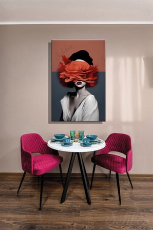 Soyut Kadın Portre Kanvas Tablo Dikey Dekoratif Duvar Tablosu Salon Mutfak Yatak Odası Ofis