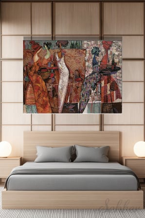 Modern Duvar Tablosu Yatay Kanvas Tekli Salon Mutfak Yatak Odası Ofis Soyut İllüstrasyon