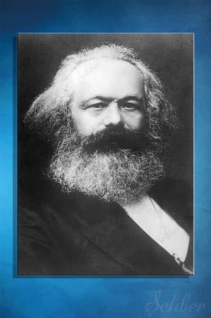 Duvar Tablosu Dikey Kanvas Tekli Salon Mutfak Yatak Odası Ofis Siyah Beyaz Karl Marx Portre
