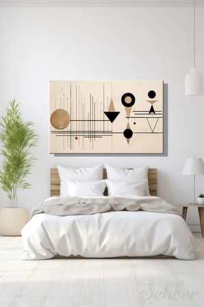 Yatay Kanvas Duvar Tablosu Tekli Salon Mutfak Yatak Odası Ofis Modern Minimalist Geometrik 