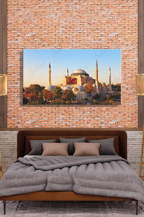 Panoramik Yatay Kanvas TabloTekli Salon Mutfak Yatak Odası Ofis Ayasofya-i Kebir Câmi-i Şerîfi