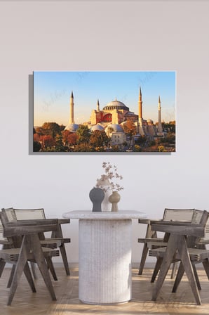 Panoramik Yatay Kanvas TabloTekli Salon Mutfak Yatak Odası Ofis Ayasofya-i Kebir Câmi-i Şerîfi