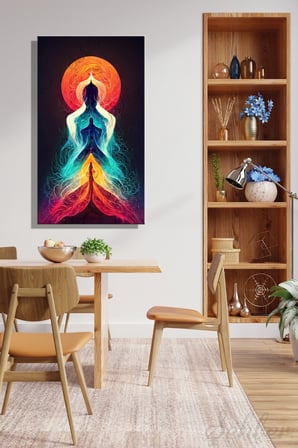 Panoramik Dikey Kanvas Duvar Tablosu Tekli Salon Mutfak Yatak Odası Ofis Kundalini Çakra