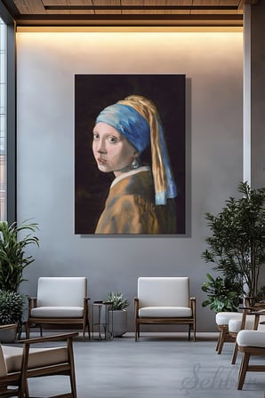 Kanvas Duvar Tablosu Dikey Tekli Salon Mutfak Yatak Odası Ofis Johannes Vermeer İnci Küpeli Kız