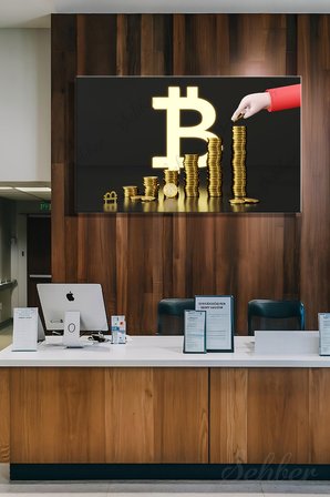 Dekoratif Yatay Kanvas Tablo Tekli Ofis Broker Bankacılık Yatırım Kripto Para Bitcoin Borsa Forex