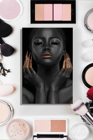 Dekoratif Dikey Kanvas Tablo Tekli Kuaför Güzellik Salonu Makyaj Nail Art Dijital Sanat Kadın Portre