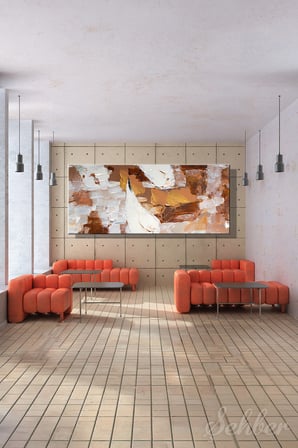 Kanvas Tablo Panoramik Yatay Tekli Salon Mutfak Yatak Odası Ofis Soyut Yağlı Boya Efekt 770