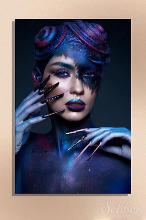 Dekoratif Dikey Kanvas Tablo Tekli Kuaför Güzellik Salonu Makyaj Nail Art Sanatsal Makyaj Portre 799