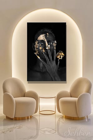 Dekoratif Dikey Kanvas Tablo Tekli Kuaför Güzellik Salonu Makyaj Nail Art Yaratıcı Makyaj Portre 805