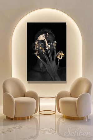 Dekoratif Dikey Kanvas Tablo Tekli Kuaför Güzellik Salonu Makyaj Nail Art Yaratıcı Makyaj Portre 805