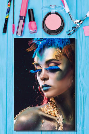 Dekoratif Dikey Kanvas Tablo Tekli Kuaför Güzellik Salonu Makyaj Nail Art Fantezi Makyaj Portre 807