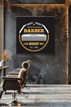 Dekoratif Kare Kanvas Tablo Tekli Kuaför Güzellik Salonu Erkek Berberi Vintage  820