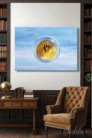 Tekli Yatay Kanvas Dekoratif Duvar Tablosu Kripto Para Bitcoin Borsa Forex 876