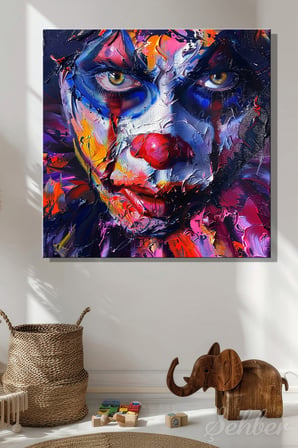 Dekoratif Kare Kanvas Tablo Tekli Genç Odası Çocuk Odası Kreş Joker Karakteri Palyaço 893
