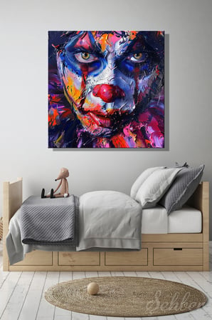 Dekoratif Kare Kanvas Tablo Tekli Genç Odası Çocuk Odası Kreş Joker Karakteri Palyaço 893