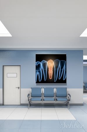 Kanvas Tablo Kare Tekli  Ağız Diş Sağlığı Dişçi Poliklinik Hastane Dental İmplant 903