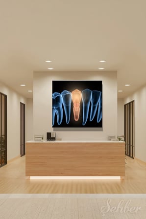 Kanvas Tablo Kare Tekli  Ağız Diş Sağlığı Dişçi Poliklinik Hastane Dental İmplant 903