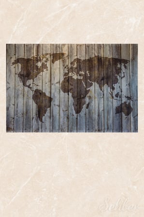Yatay Kanvas Tablo Tekli Ofis Lojistik İhracat İthalat Uluslararası Nakliye Retro Dünya Haritası 914