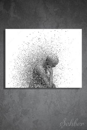 Dekoratif Yatay Kanvas Tablo Tekli  Psikolog Psikoterapi Psikiyatri Merkezi Depresyon 917