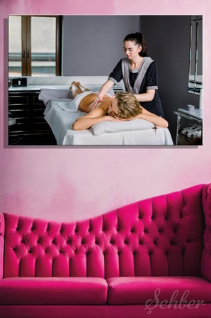 Kanvas Tablo Yatay Tekli Spa Masaj Salonu Güzellik Salonu Uzman Terapist 935