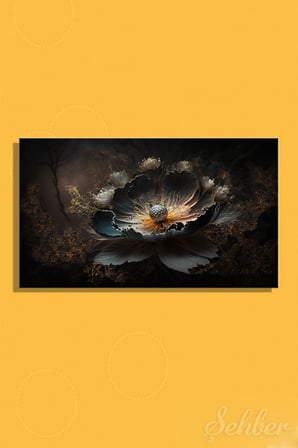 Dekoratif Dikey Kanvas Tablo Tekli Salon Mutfak Yatak Odası Ofis Dijital Sanat Gotik Siyah Çiçek 958