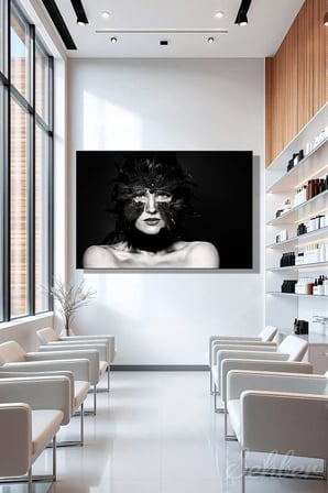 Dekoratif Yatay Kanvas Tablo Tekli Kuaför Güzellik Salonu Makyaj Nail Art Kadın Portre 974