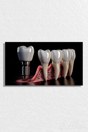 Kanvas Tablo  Panoramik Yatay Tekli  Ağız Diş Sağlığı Dişçi Poliklinik Hastane Dental İmplant 993