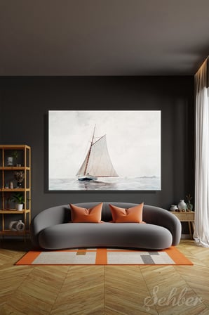 Kanvas Tablo Yatay Tekli Salon Mutfak Yatak Odası Ofis Winslow Homer Sailing off Gloucester 1001