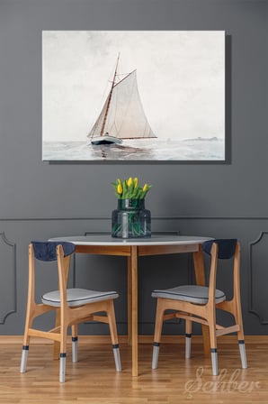 Kanvas Tablo Yatay Tekli Salon Mutfak Yatak Odası Ofis Winslow Homer Sailing off Gloucester 1001
