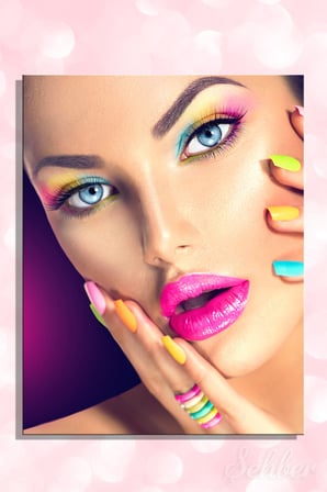Dekoratif Dikey Kanvas Tablo Tekli Kuaför Güzellik Salonu Makyaj Nail Art Kadın Portre 1008
